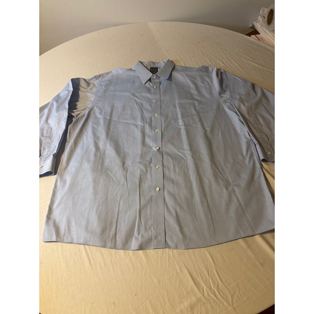 Jos. A. Bank Dress Shirt Mens 18.5 34 Light Blue Button Down Long Sleeve